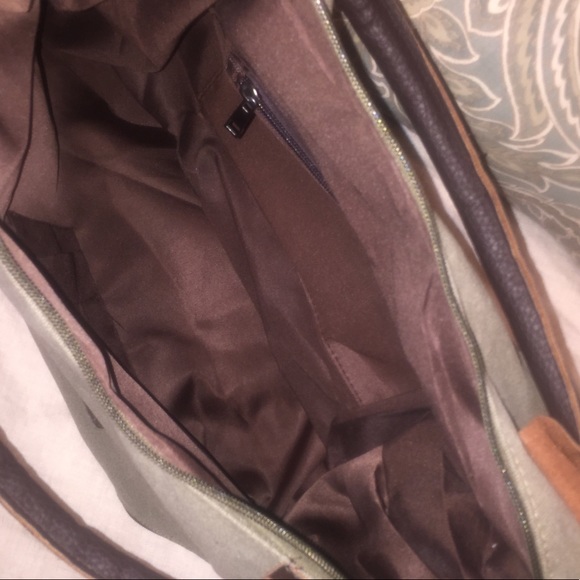 NWT Green canvas tote messenger bag - Picture 4 of 6